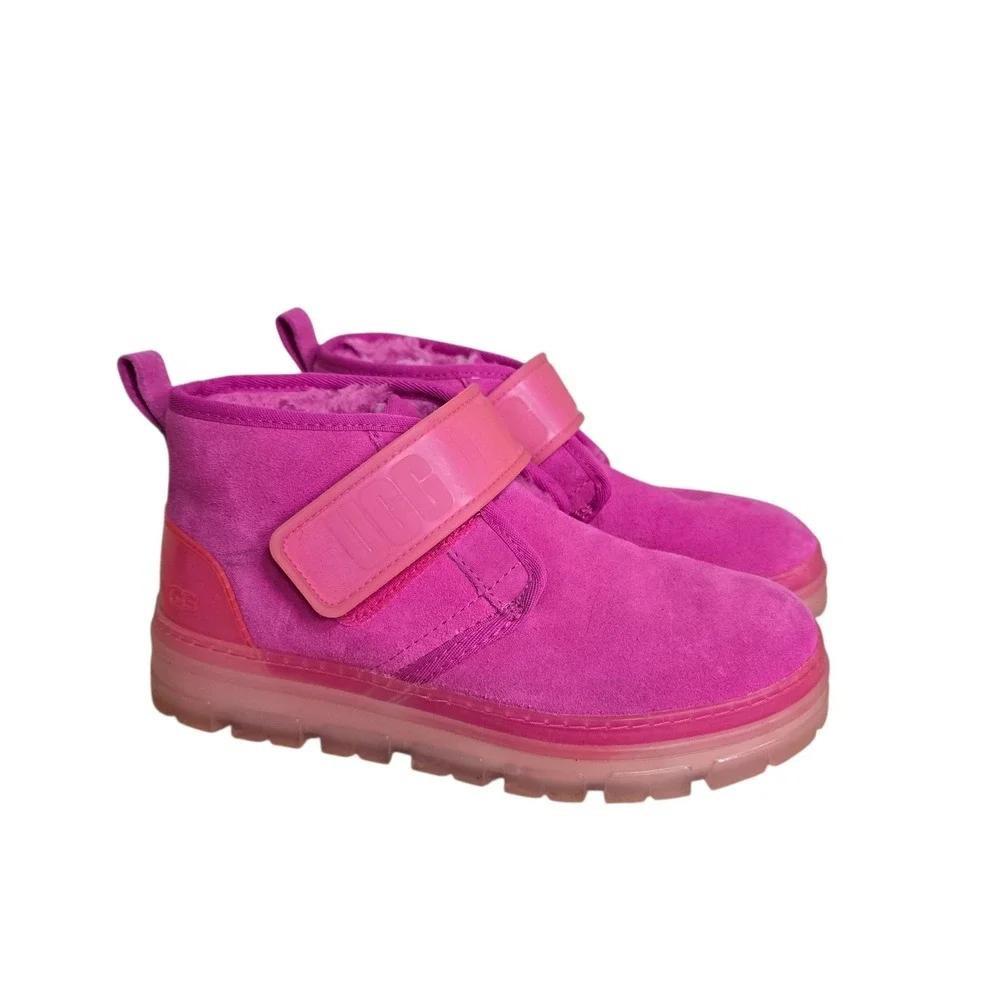 UGG Neumel Clear Rock Rose Pink Suede Ankle Boots Womens 7